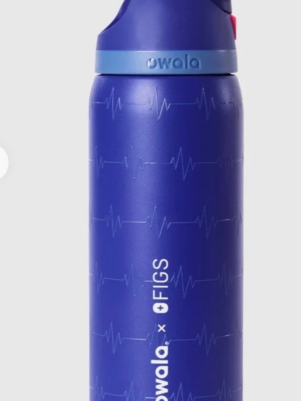 Figs x Owala Purple Stainless Water Bottle with Light Blue Accents